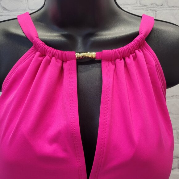 Lauren Ralph Lauren Plus Size Halter-Neck One Piece Swimsuit - Picture 2 of 7